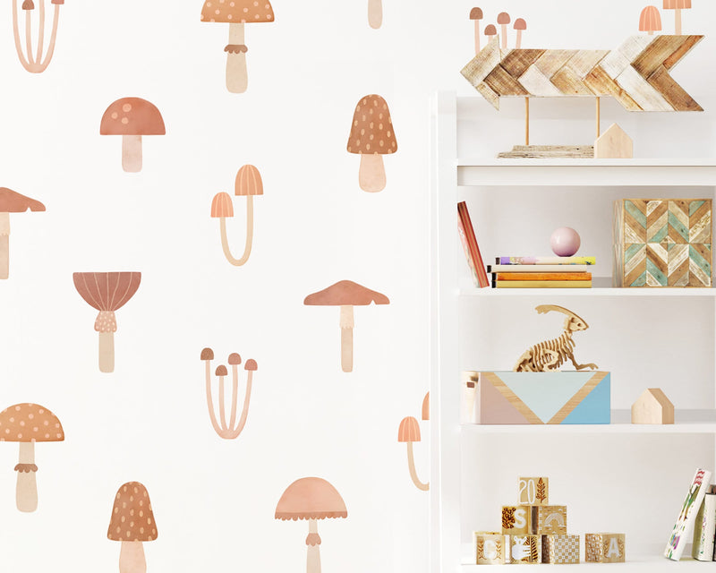 Magical Mushrooms Fabric Wall Decal Set