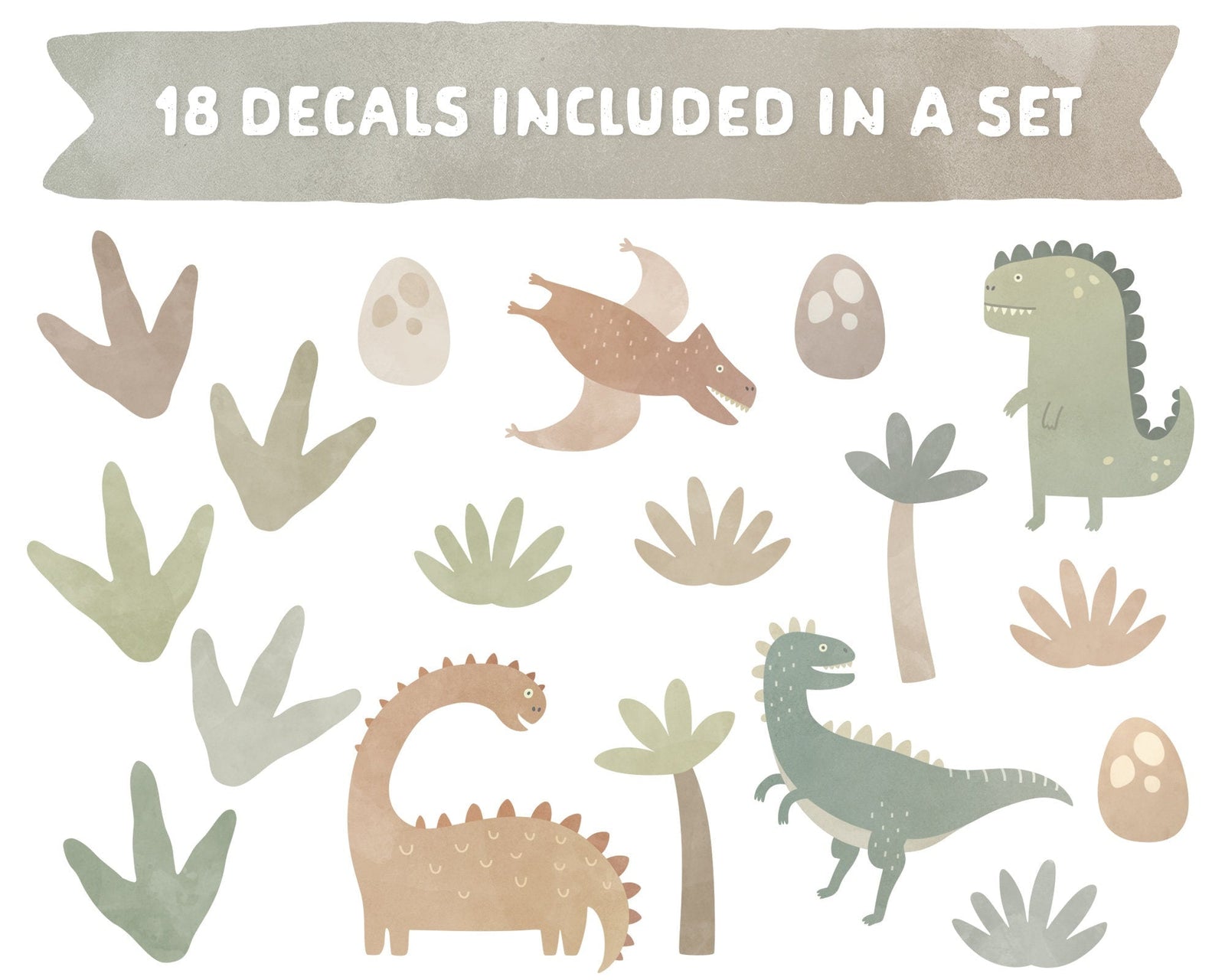 Dino Friends Fabric Wall Decals