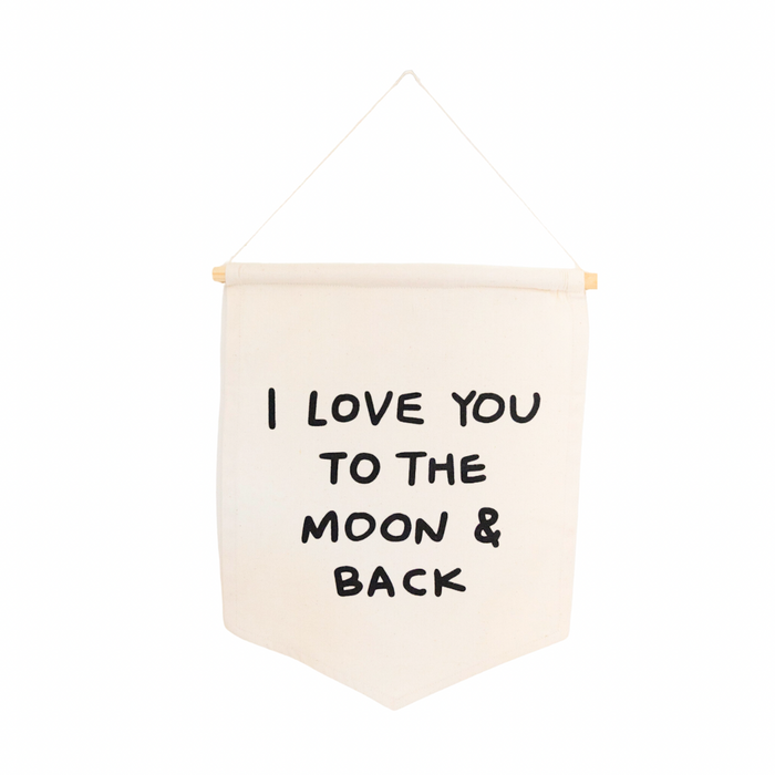 I Love You To The Moon + Back Hanging Sign