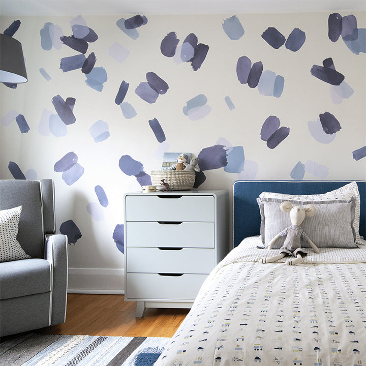 Large Indigo Brush Stroke Wall Decals