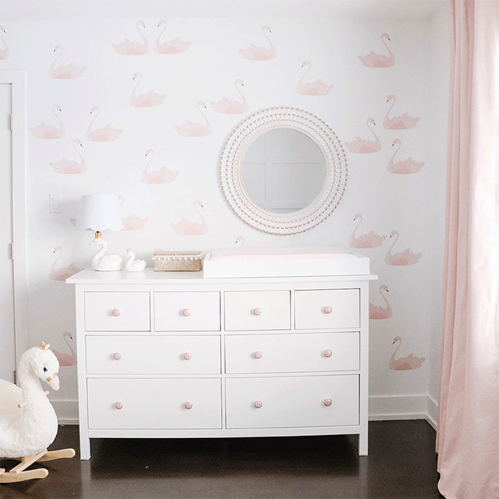 Pink Swan Wall Decals