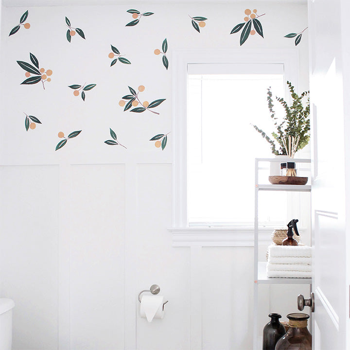 Tangerines in Greens Wall Decals