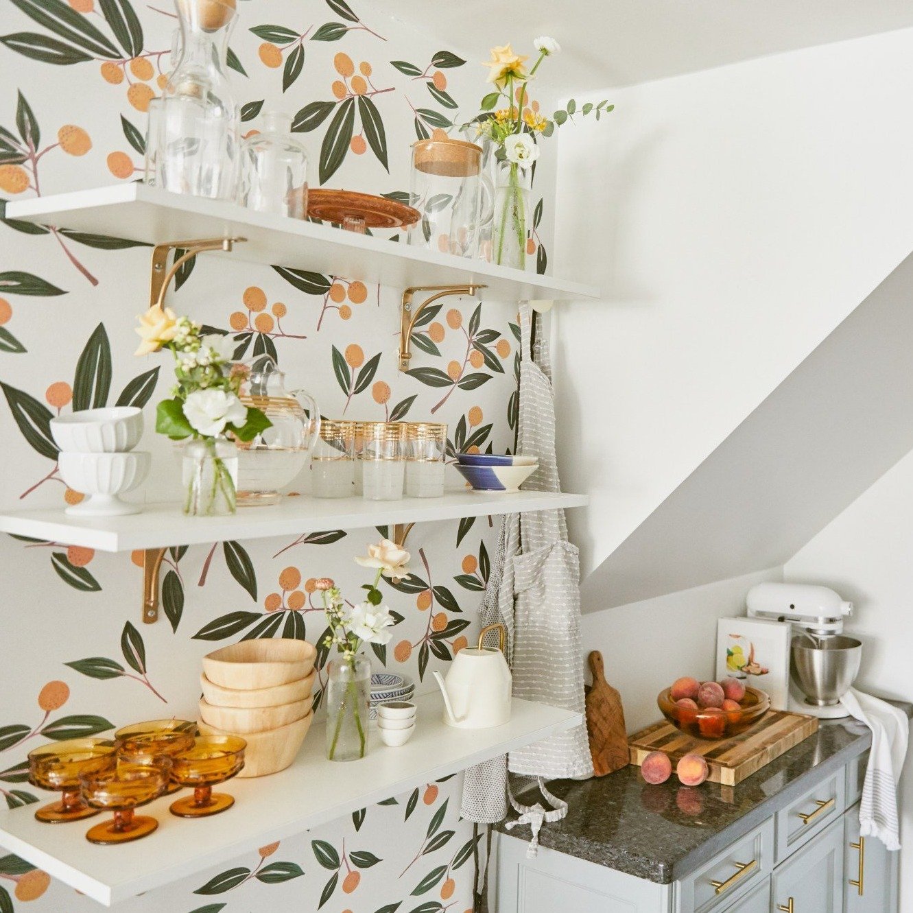 Tangerines in Greens Wall Decals