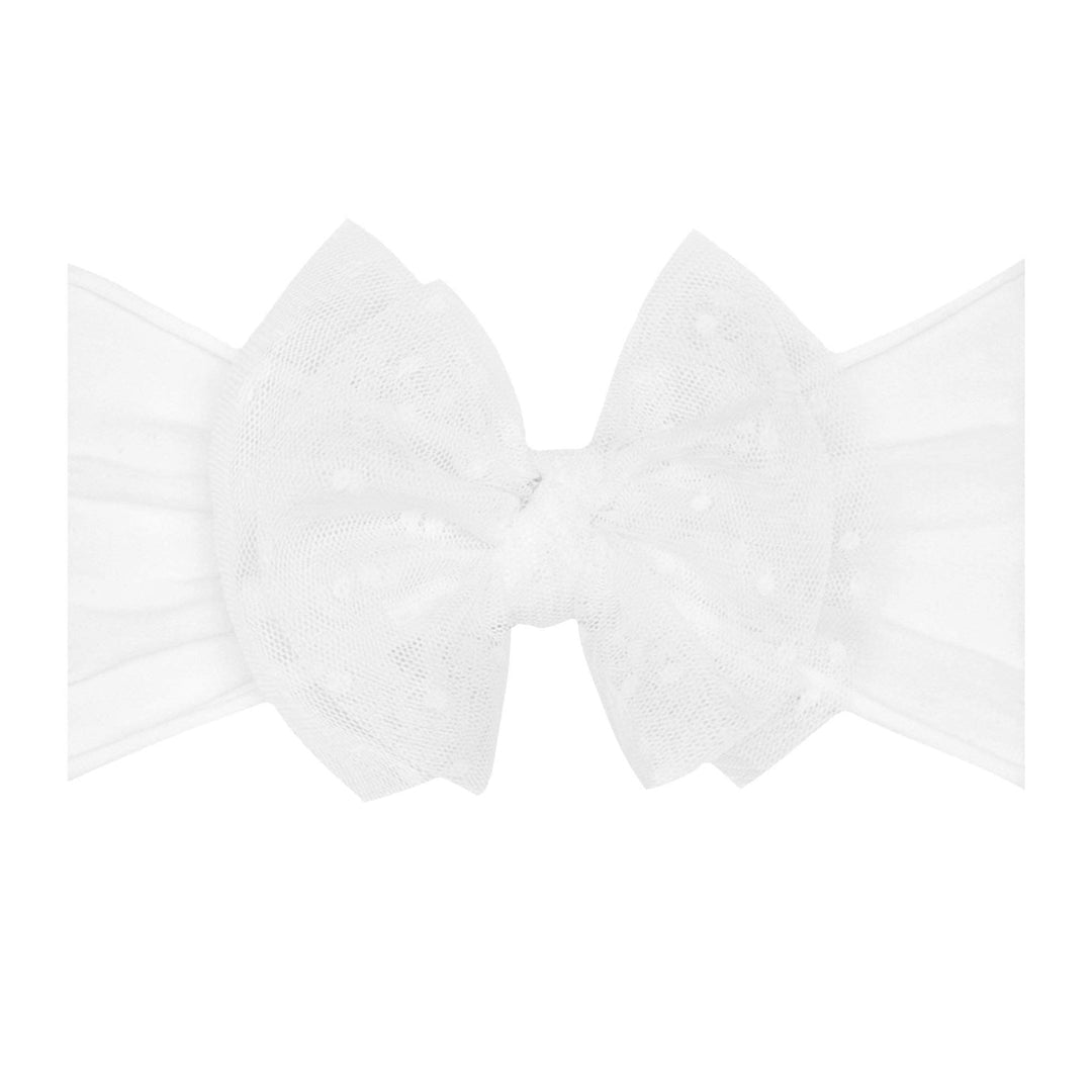 Tulle Fab-Bow-Lous Knit Headband - White – Project Nursery