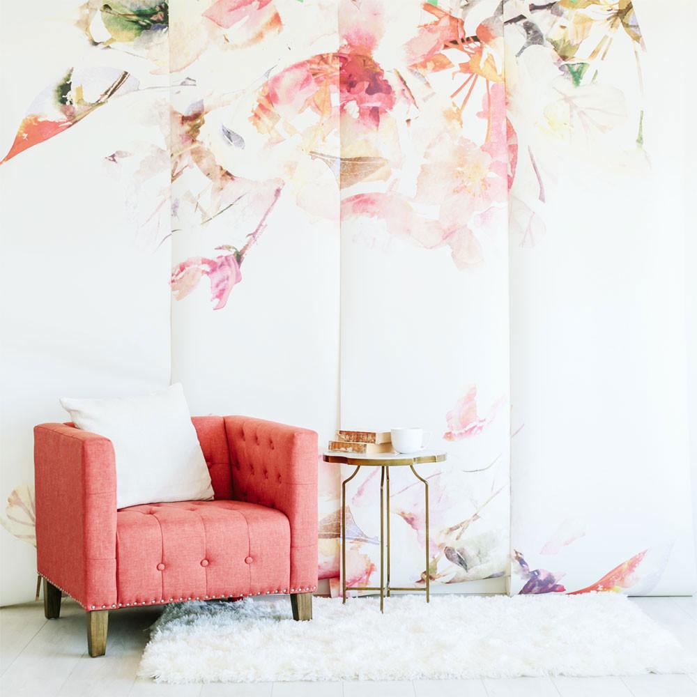 Contemporary Spring Floral Wallpaper Mural | Project Nursery