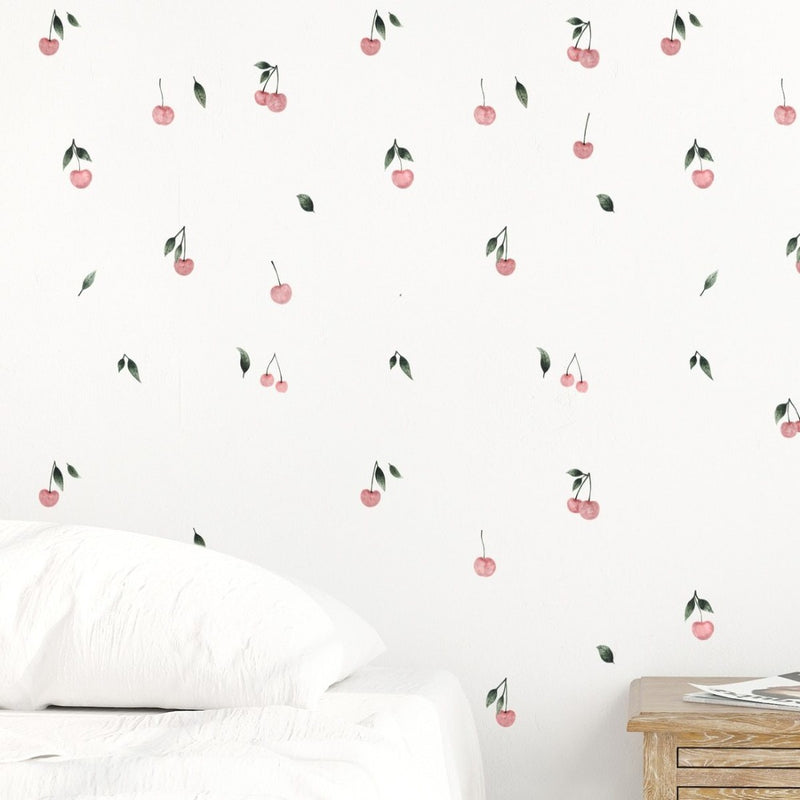 Watercolor Cherries Wall Decal Set