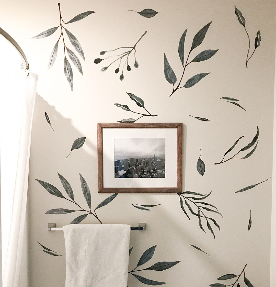 Watercolor Leaf Wall Decals